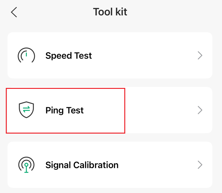 Ping Test in the Tool kit.