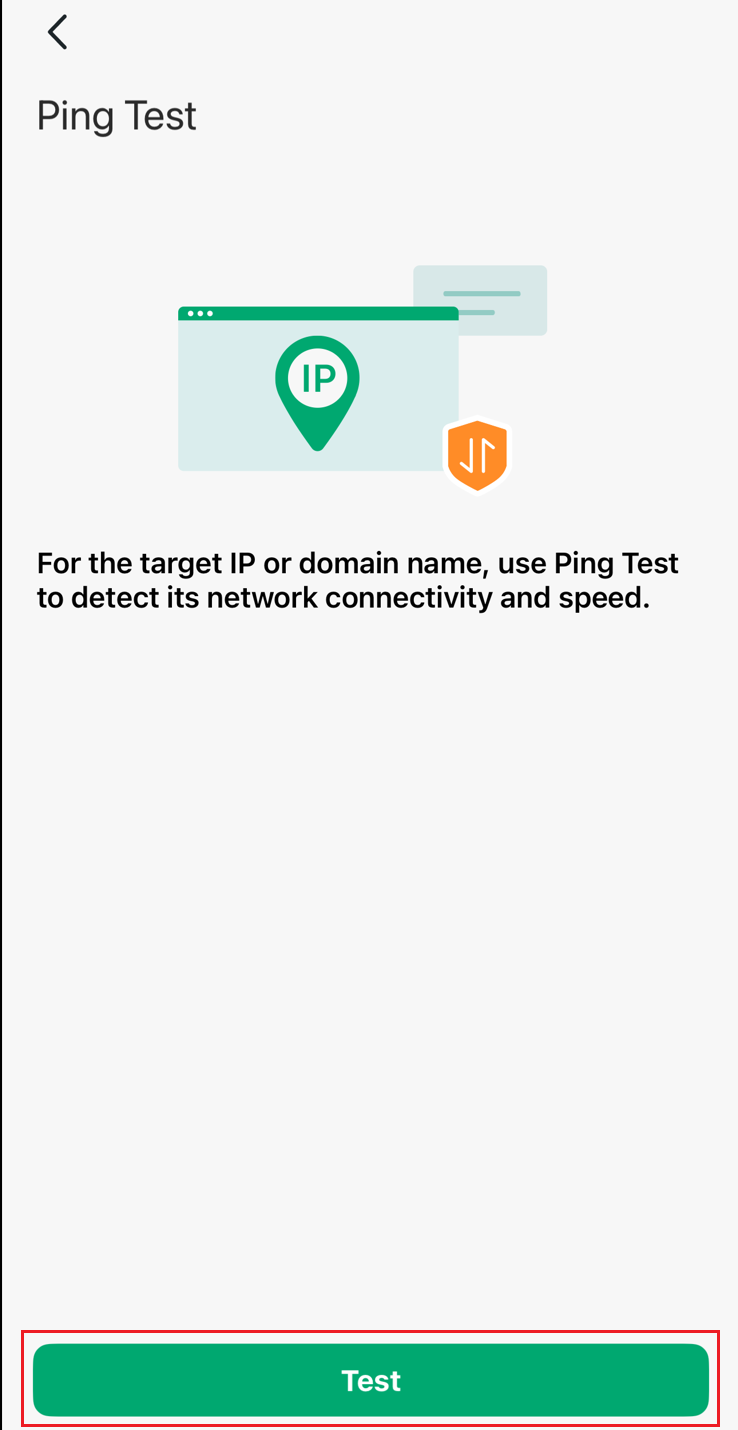 The instruction and the Test button at the bottom.