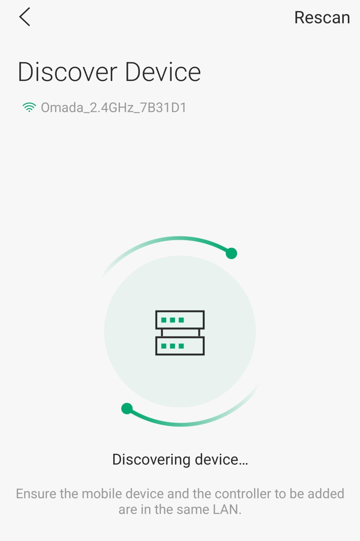 Device discovering page.