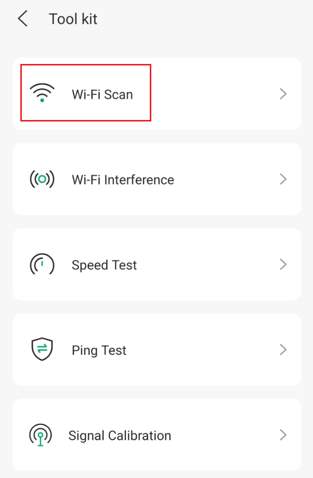 Wi-Fi Scan in Tool kit.