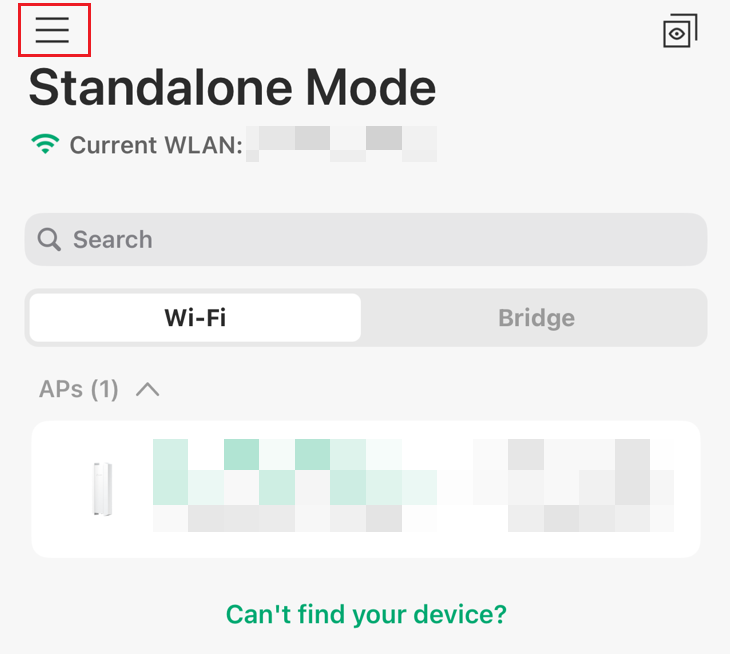 The icon at the top left of the home page.
