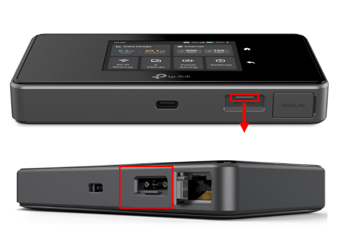 Diagram of opening the external antenna cover.