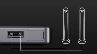 Diagram for connecting an external antenna.