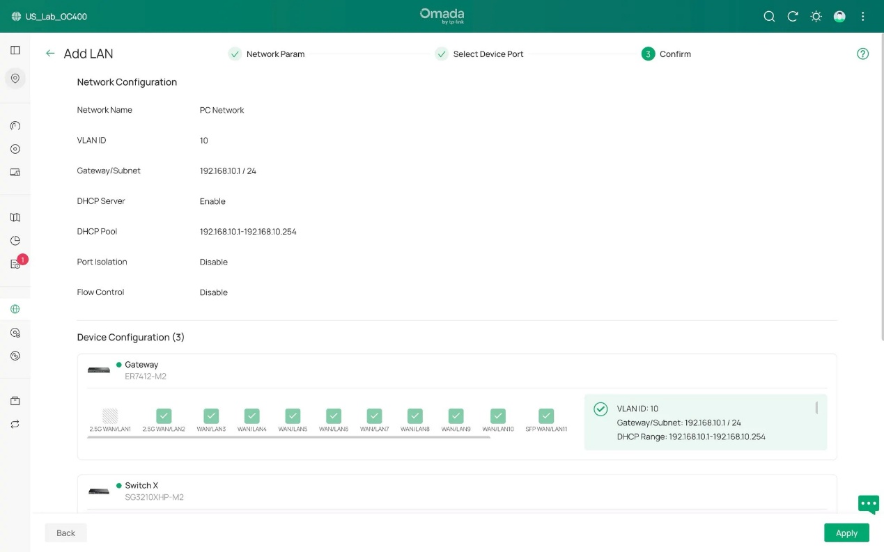 Confirmation page, used for checking what the result would turn out to be like.