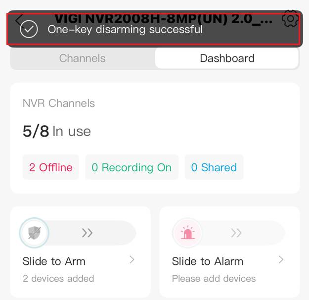 One-key disarming successful.