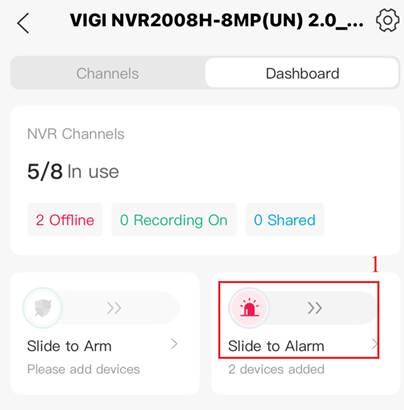 Slide right to alarm.
