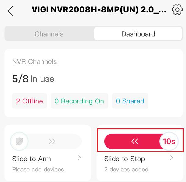 Custom active defense alarm countdown.