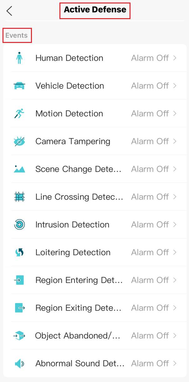 Active defense’s events page.