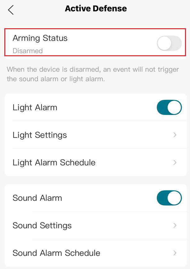 Active defense is disabled.