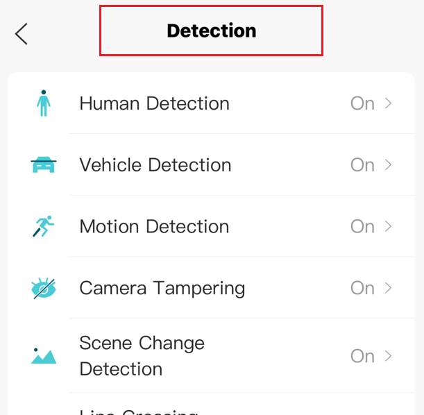 Event detection page.