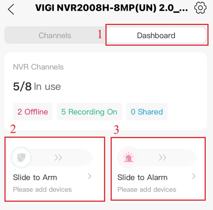 The active defense in NVR Dashboard.