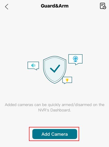 Return to NVR Dashboard from the Guard&Arm page.