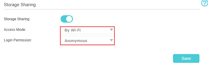 Select By Wi-Fi in Access Mode and Anonymous in Login Permission.