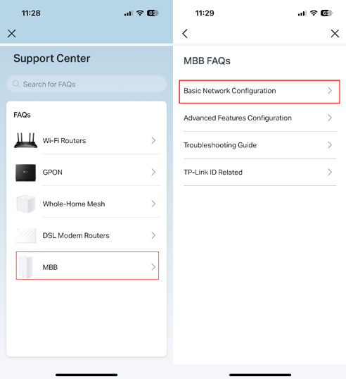 Choose the relevant product type and an FAQ from the list.