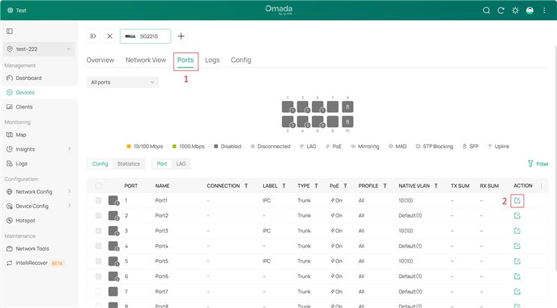 Device Details Configuration Page.