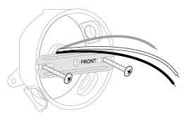The front side of the mounting plate and positions to install the plate screws.