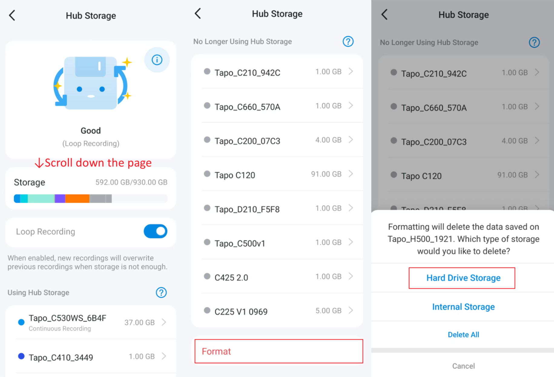 Steps to format Tapo H500.