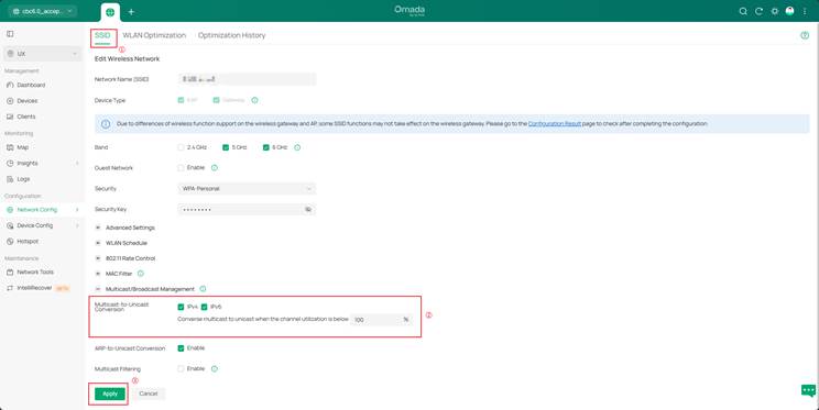 Enabling Multicast-to-Unicast Conversion on the AP.