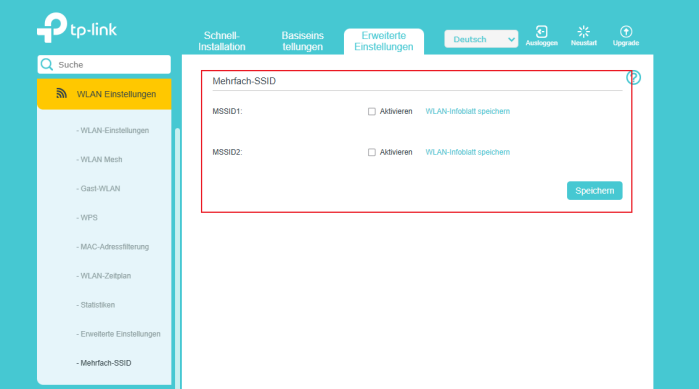 The setting of Multi-SSID.