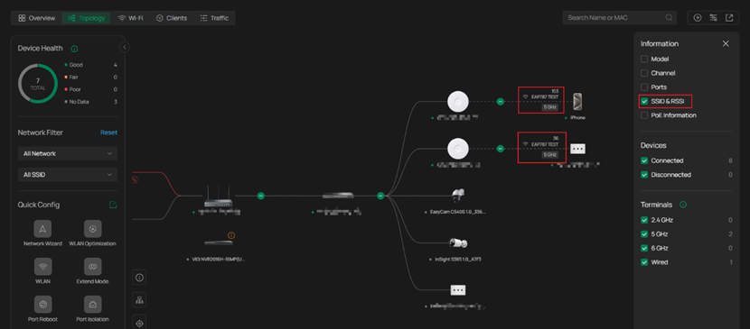 Show filter by SSID&RSSI.
