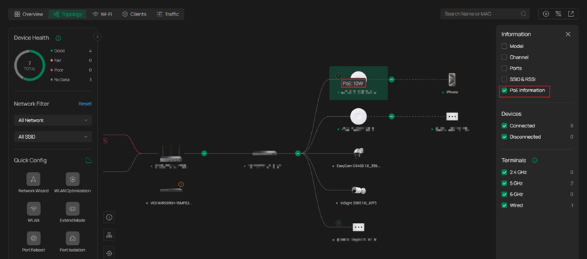 Show filter by PoE Information.