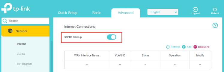 The location “3G/4G Backup” in the page.