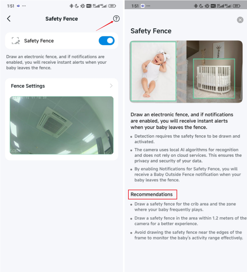 Safety Fence Detection usage Recommendations.
