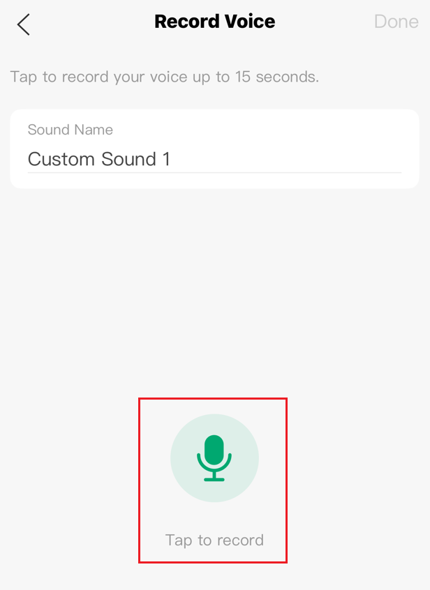 Tap to record and tap to stop recording.