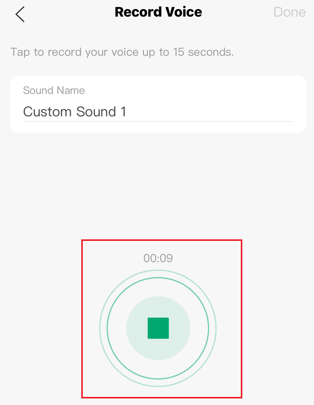 Tap to record and tap to stop recording.