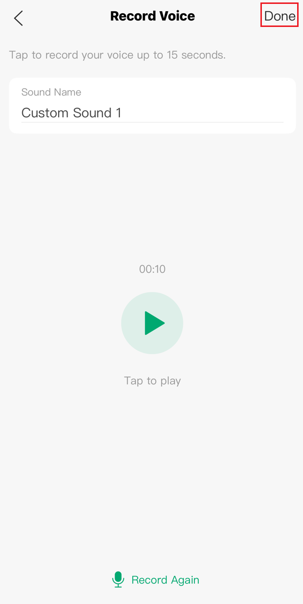 Save the recorded voice.