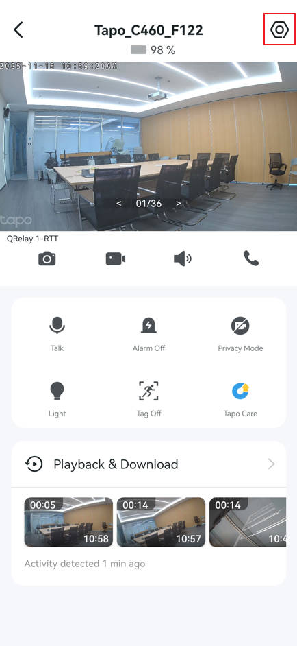 Gear icon in the top right corner.