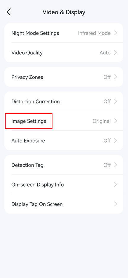 Tap Image Settings.