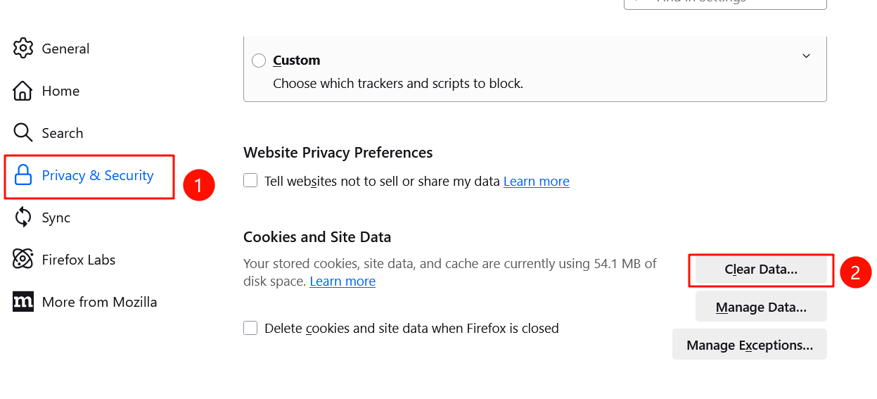 The way to open Clear data.