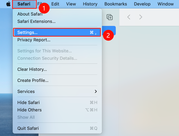 The way to open Settings.