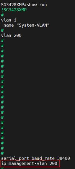 Show the management VLAN status.