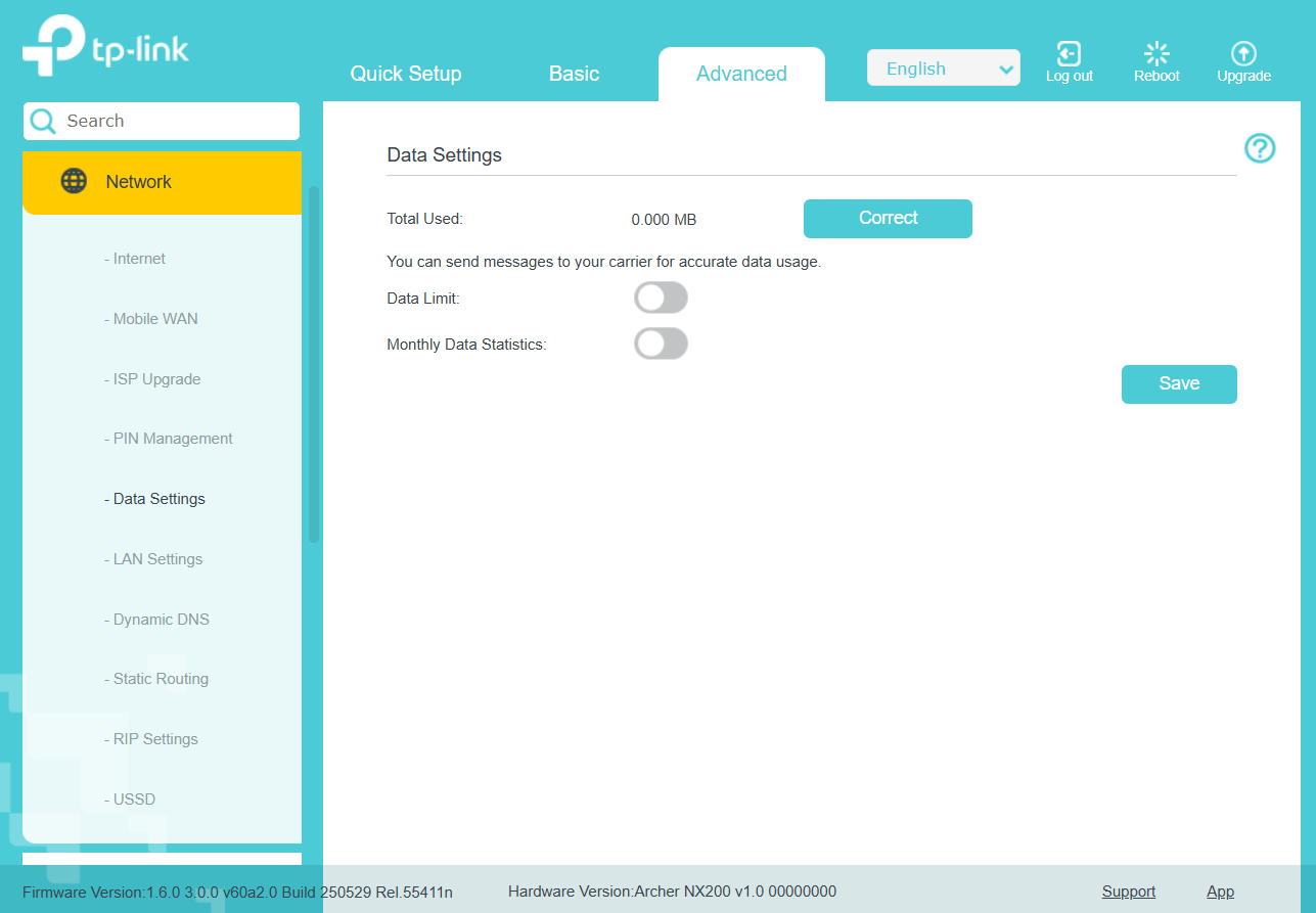 The location “Data setting” on the page.