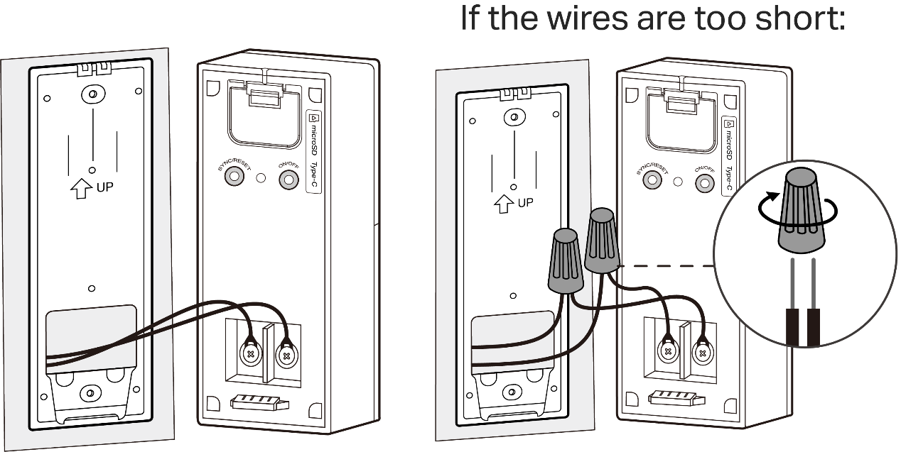 Use a connector cap when extending a hardwire.