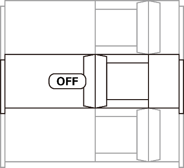 The switch of a circuit breaker.