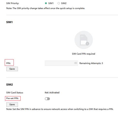 Enter the PIN for the SIM card.