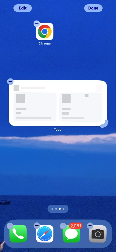 A widget is created in the current page.