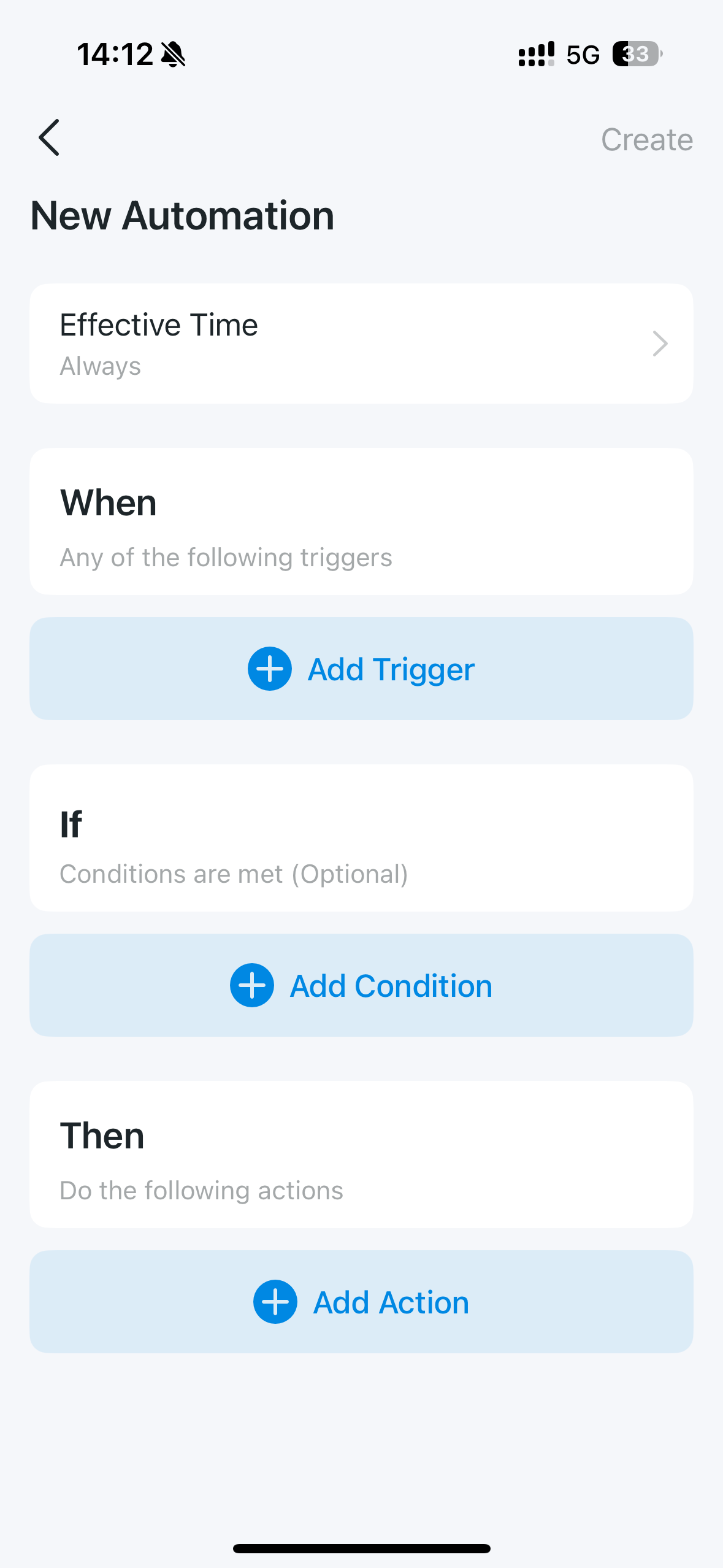 New automation page.