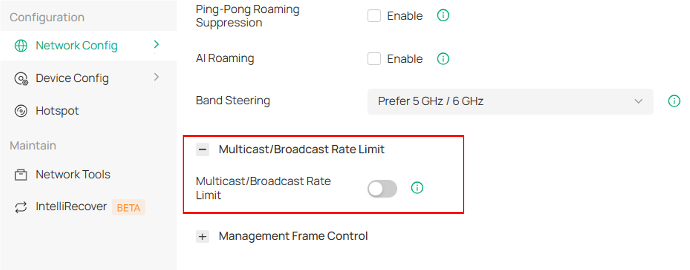 Enable Multicast/Broadcast Rate Limit.
