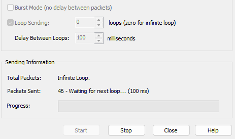 Start sending packets.