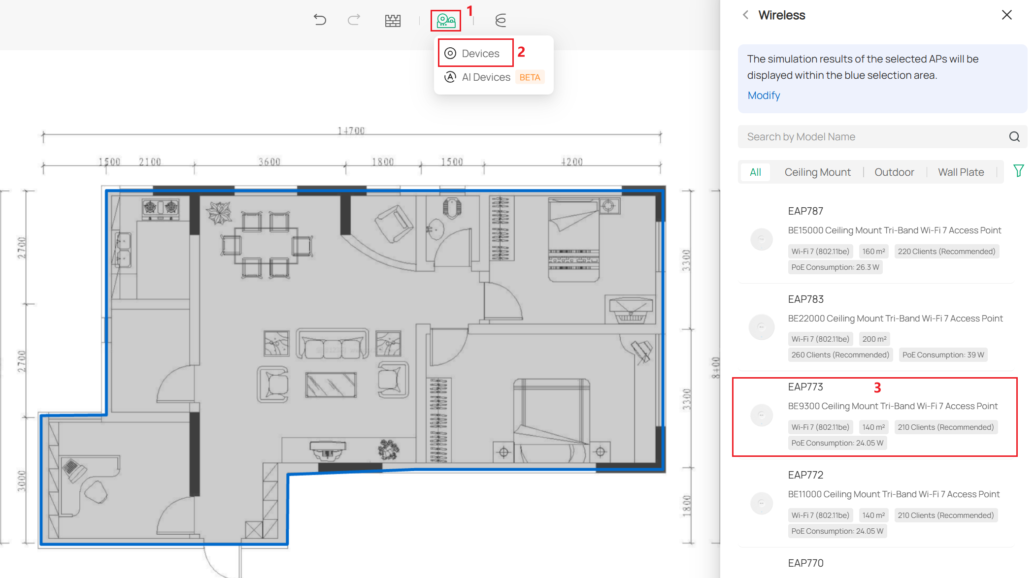 Device deployment page and existing boundary.