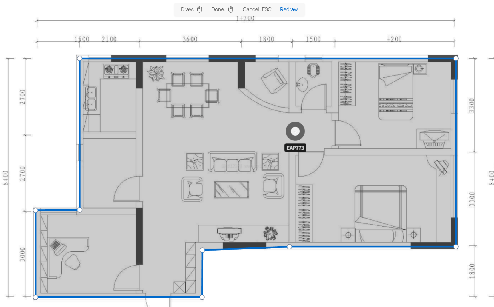 Automatically generated borders in the boundary editing page.