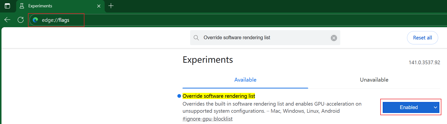 Showcase mentioned configuration.