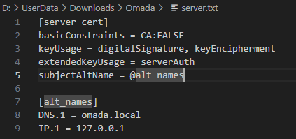 Screenshot of the content of server.txt.