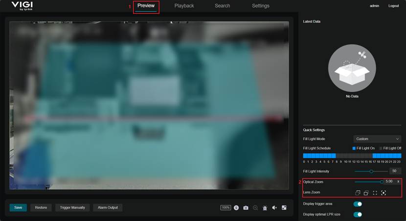 Show path of adjust Optical Zoom and Lens Zoom.