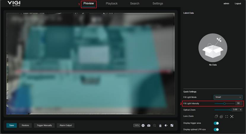 Show path of Fill Light intensity.