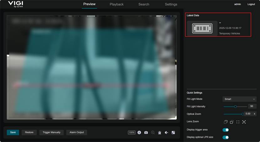 Show trigger result example.